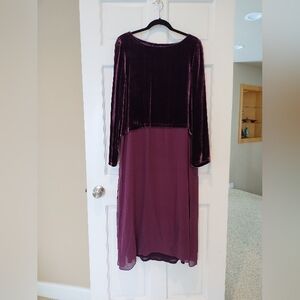 Eileen Fisher Ballet Neck Silk Velvet  And Chiffon Duster NWT